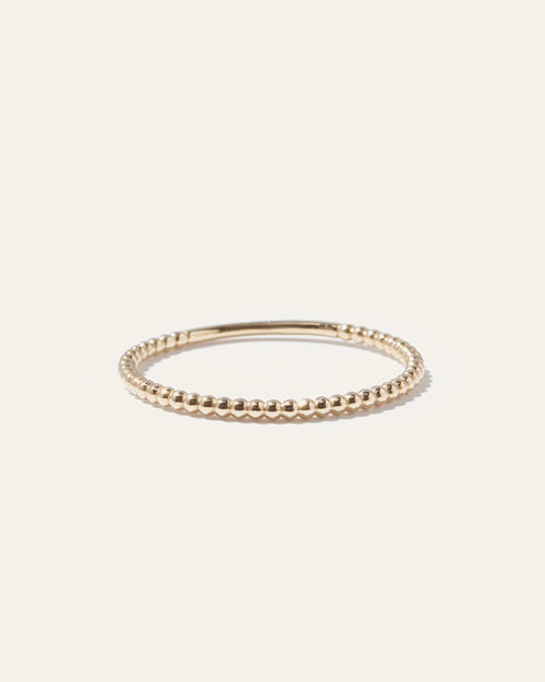 14K Gold Beaded Ring - 4 / Yellow Gold