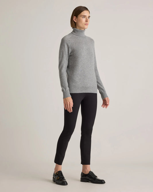 Mongolian Cashmere Turtleneck Sweater - XS / Heather Grey