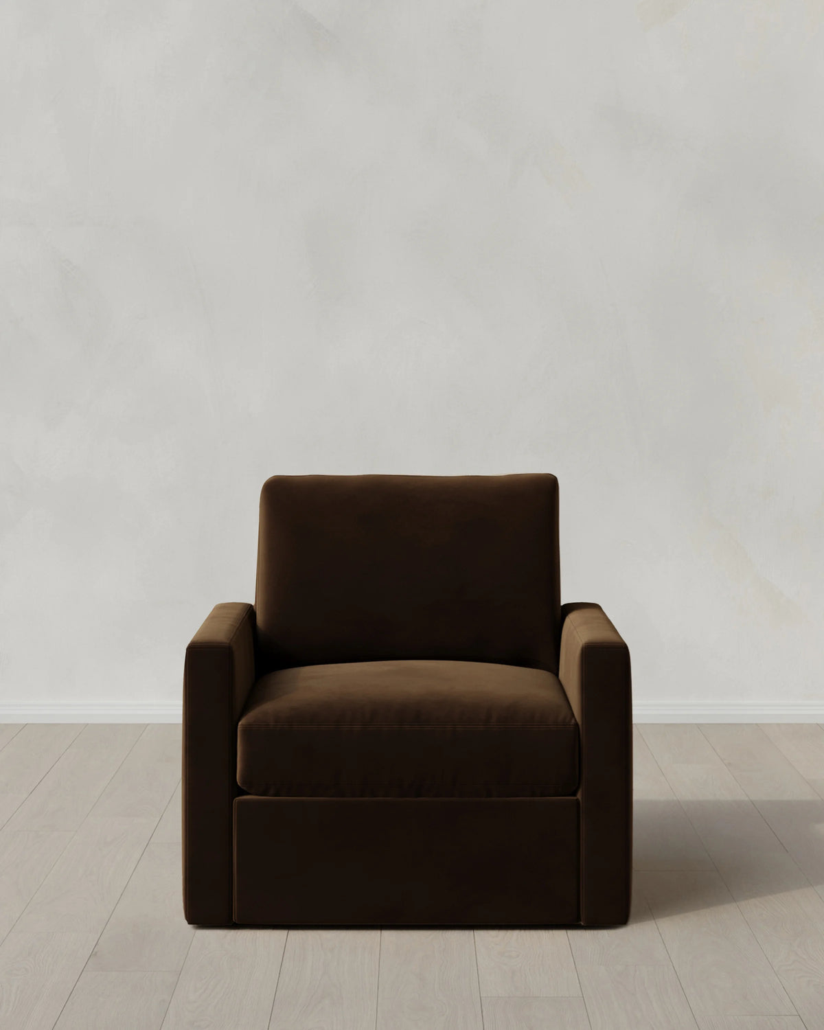 Brennan Swivel Chair in Performance Velvet - 32" / Rust
