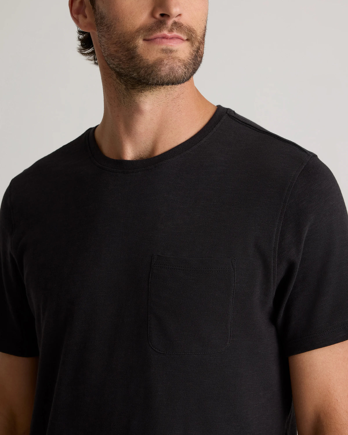 100% Organic Cotton Slub Pocket Tee - S / Bold Black