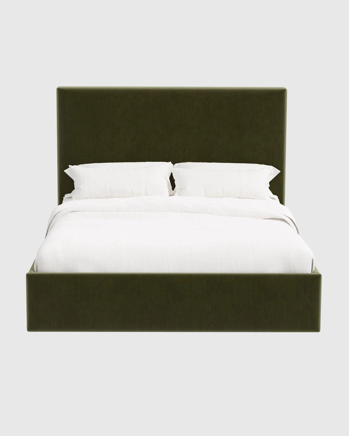Square Bed in Performance Velvet - Full / Butterscotch