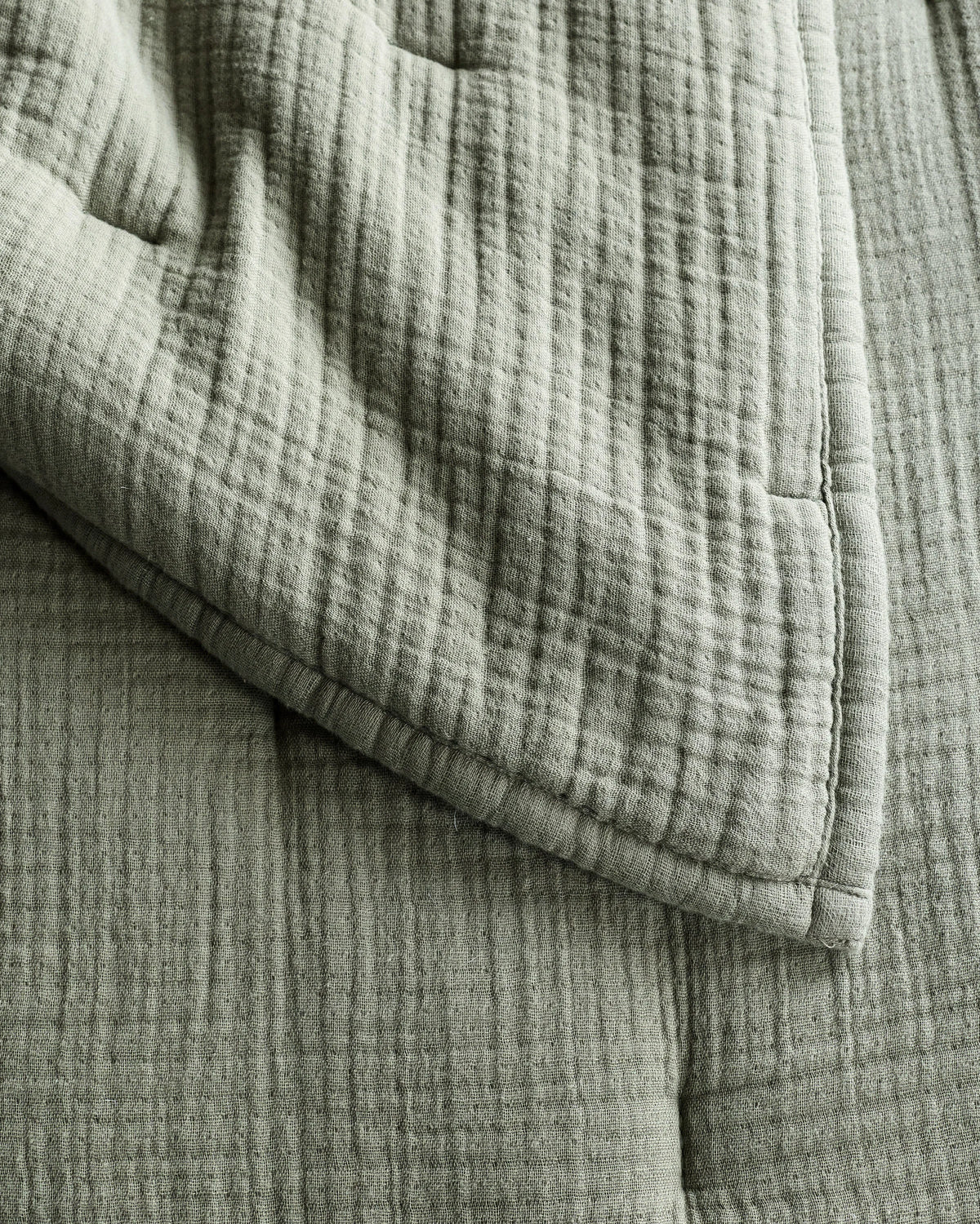 Organic Cotton Gauze Dream Quilt - Twin / Dried Sage