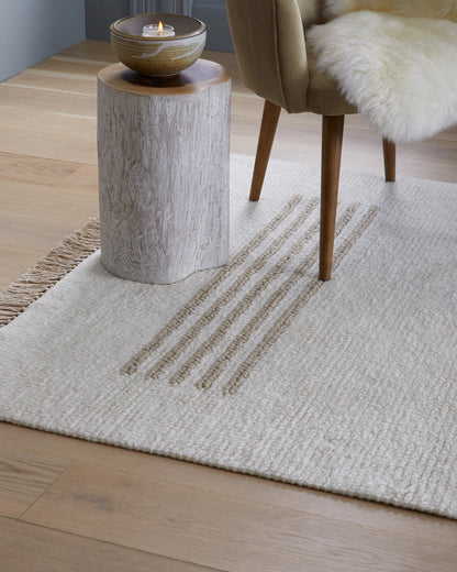 Otto Hand-Knotted Cotton Wool Rug - 3' x 5' / Ivory/Neutral