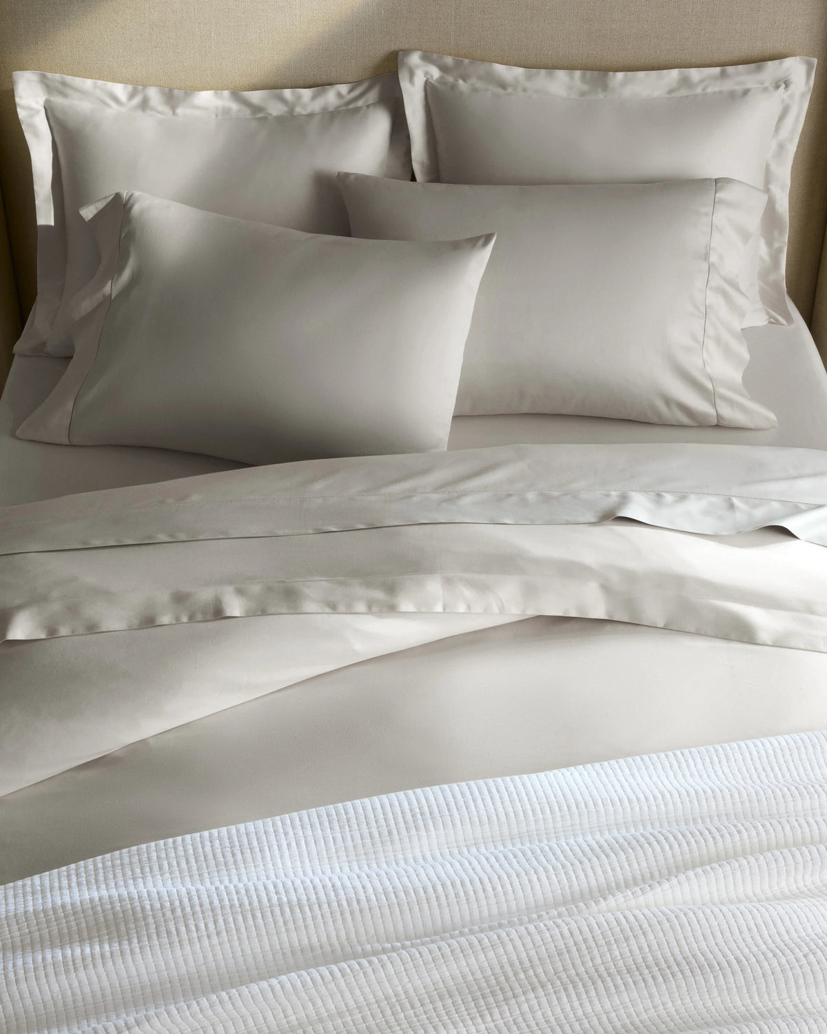 Signature Giza Cotton Sateen Duvet Cover - Twin / Light Grey