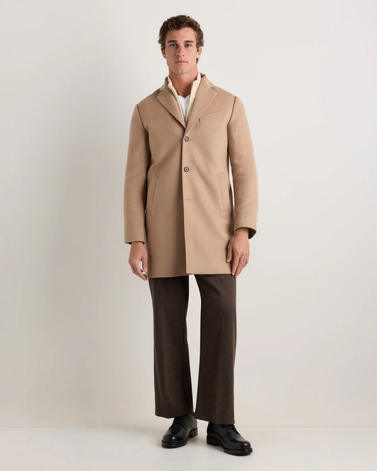 100% Mongolian Cashmere Car Coat - S / Camel