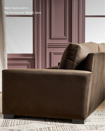 Stillman U Sectional in Performance Velvet - One Size / Java