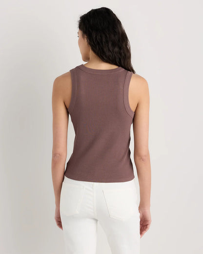 Organic Cotton Micro-Rib Cropped Cutaway Tank - XS / Heather Oatmeal