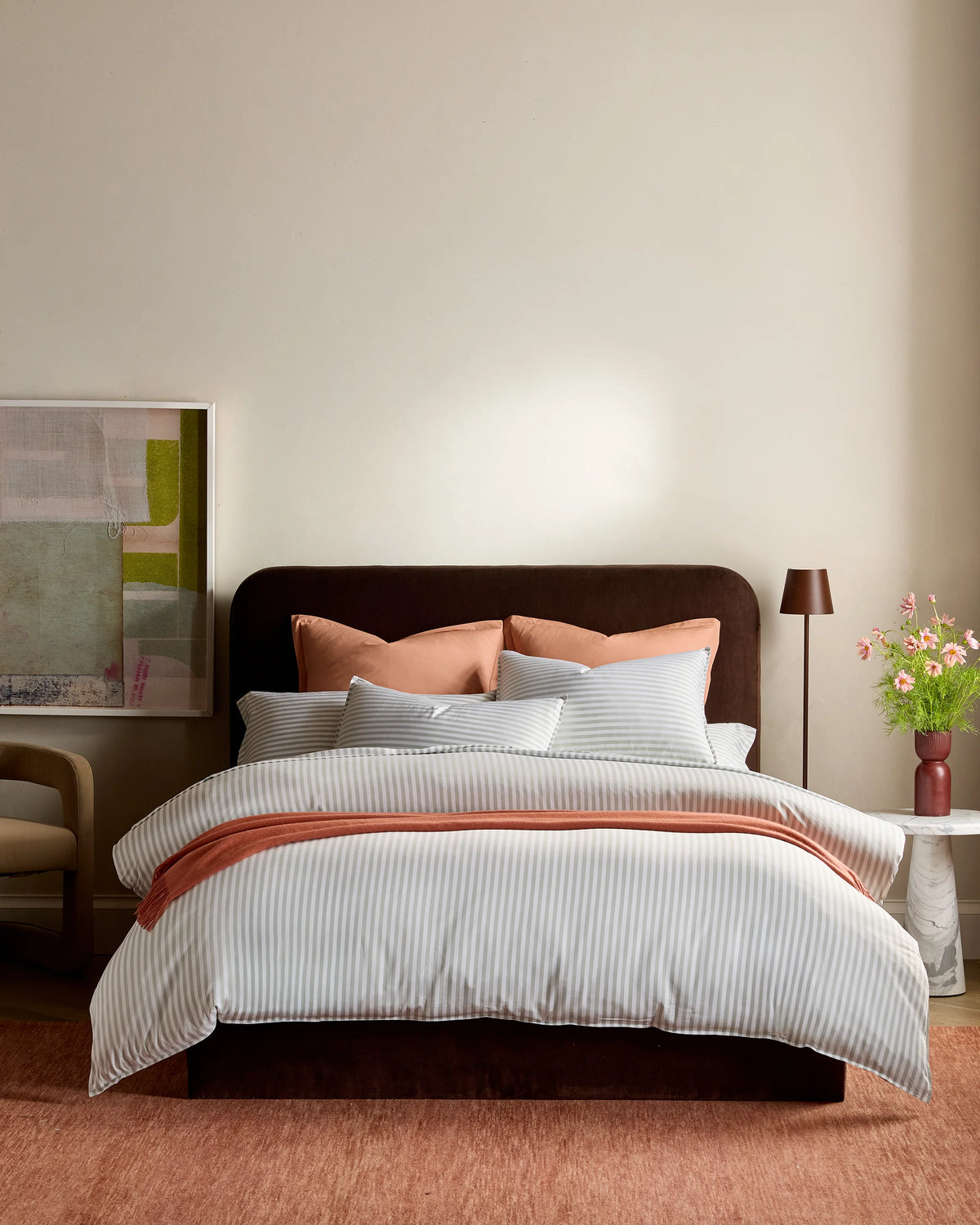 Bamboo Stripe Sham Set - Standard / Double Stripe Espresso