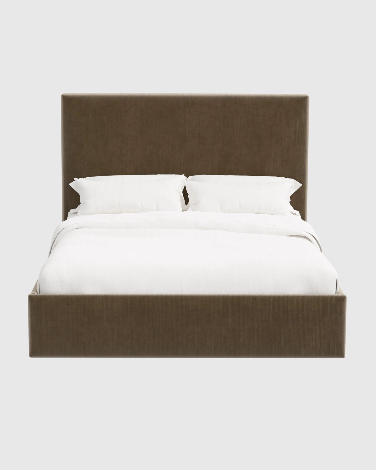 Square Bed in Performance Velvet - Full / Butterscotch
