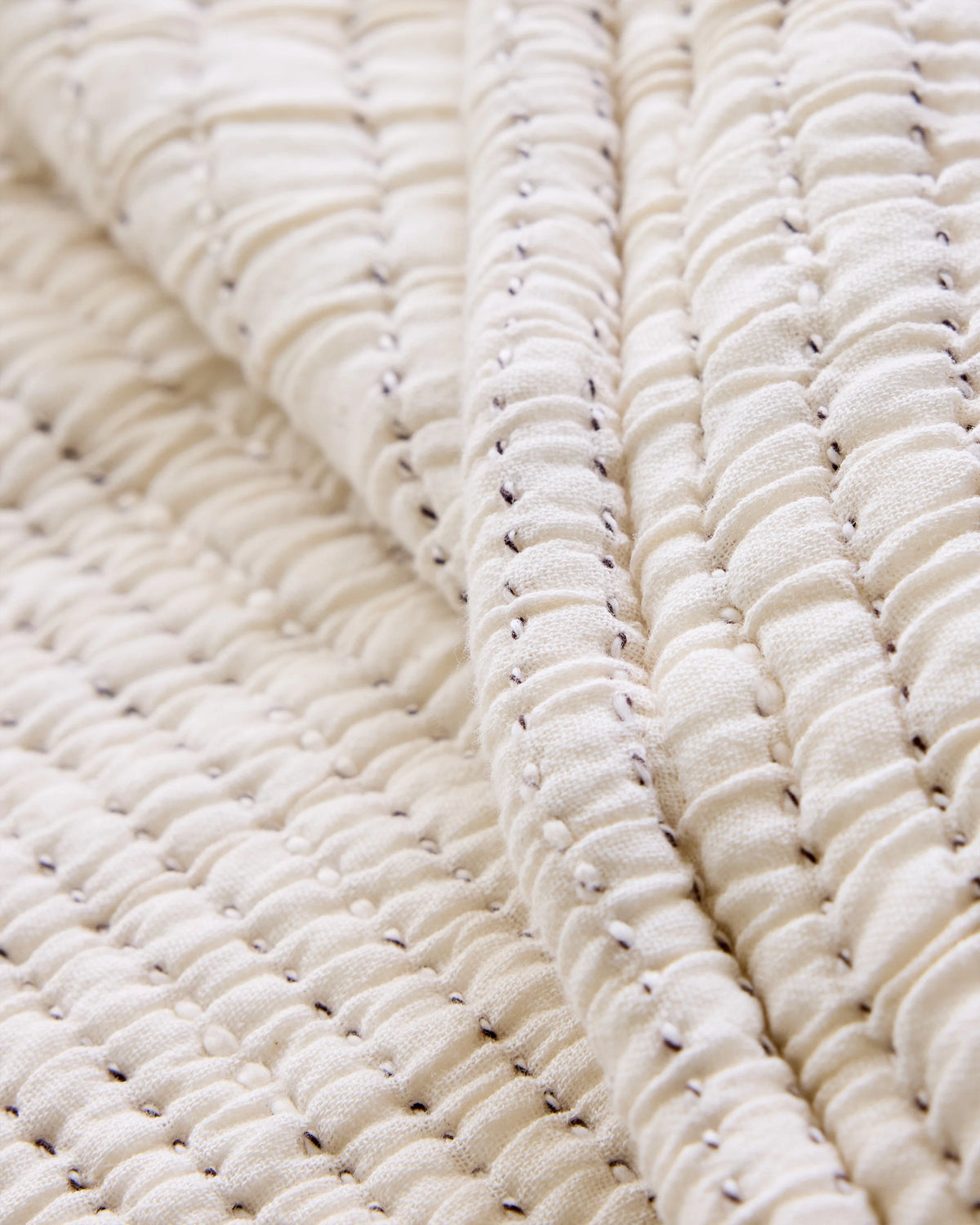 Organic Cotton Channel Stitch Coverlet Set - Twin / Coral Pink