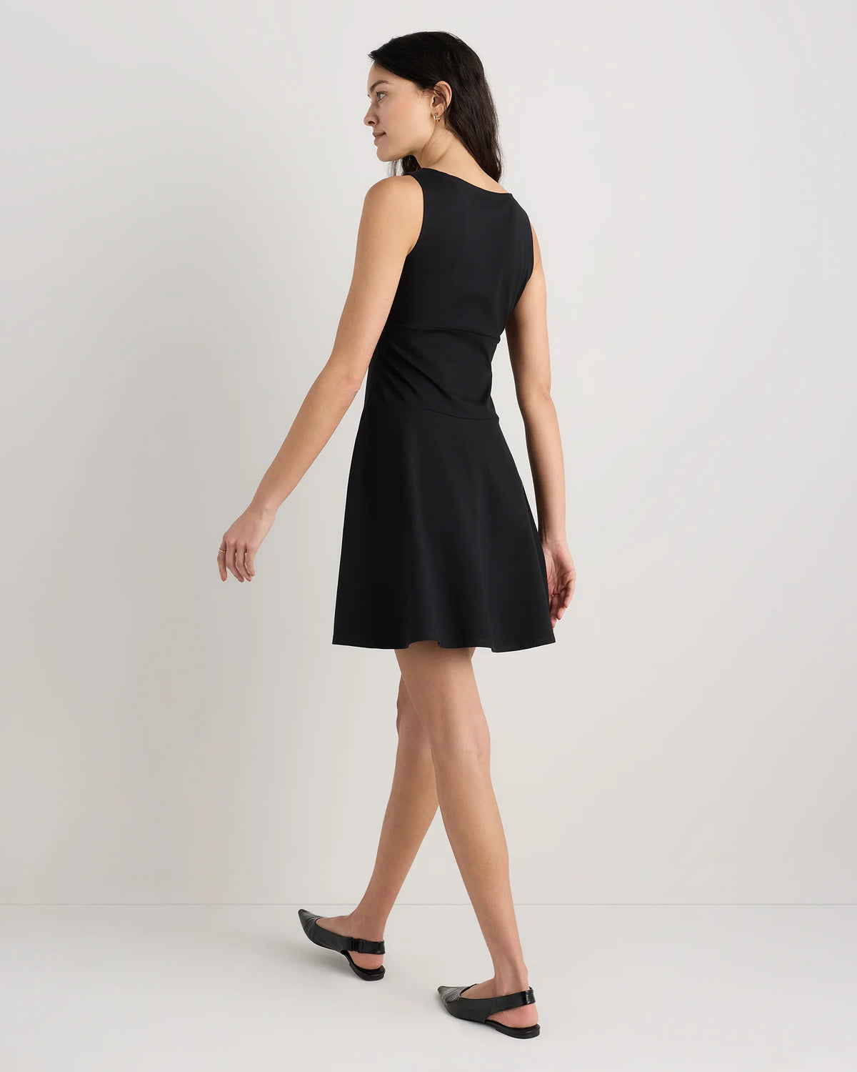 Organic Stretch Jersey Drop Waist Mini Dress - XS / Espresso