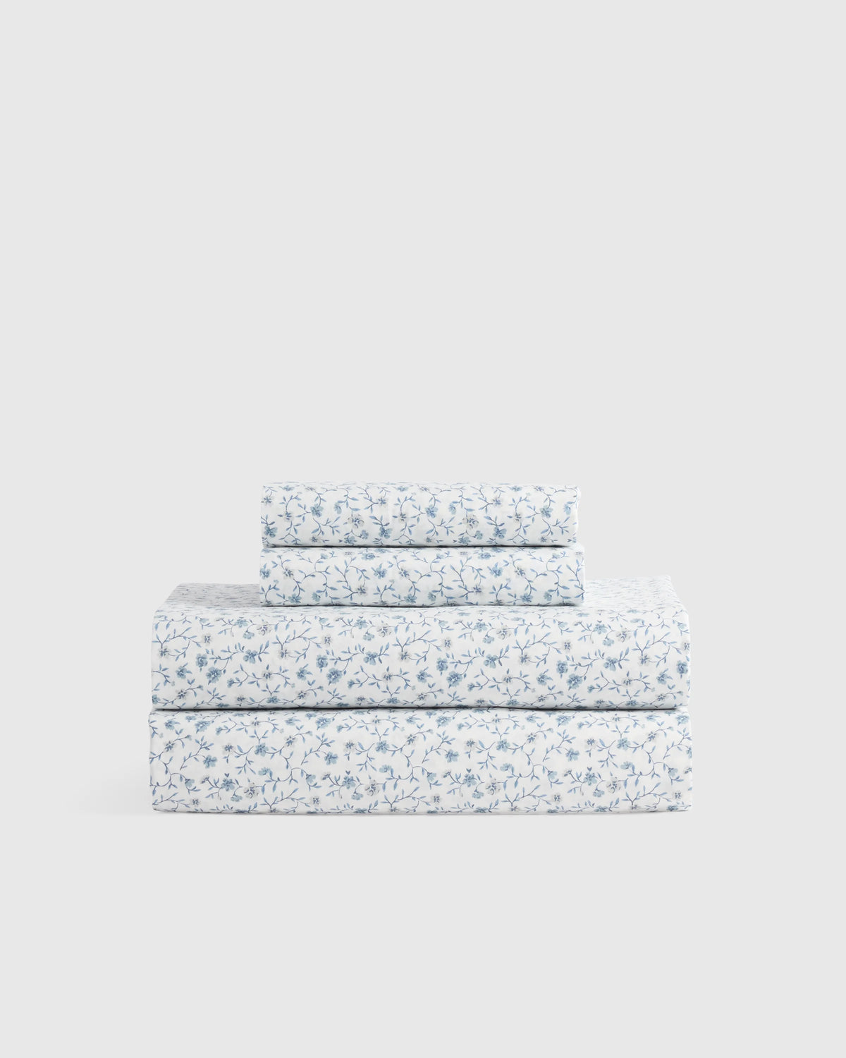Organic Crisp Percale Floral Sheet Set - Twin / Blue Florette