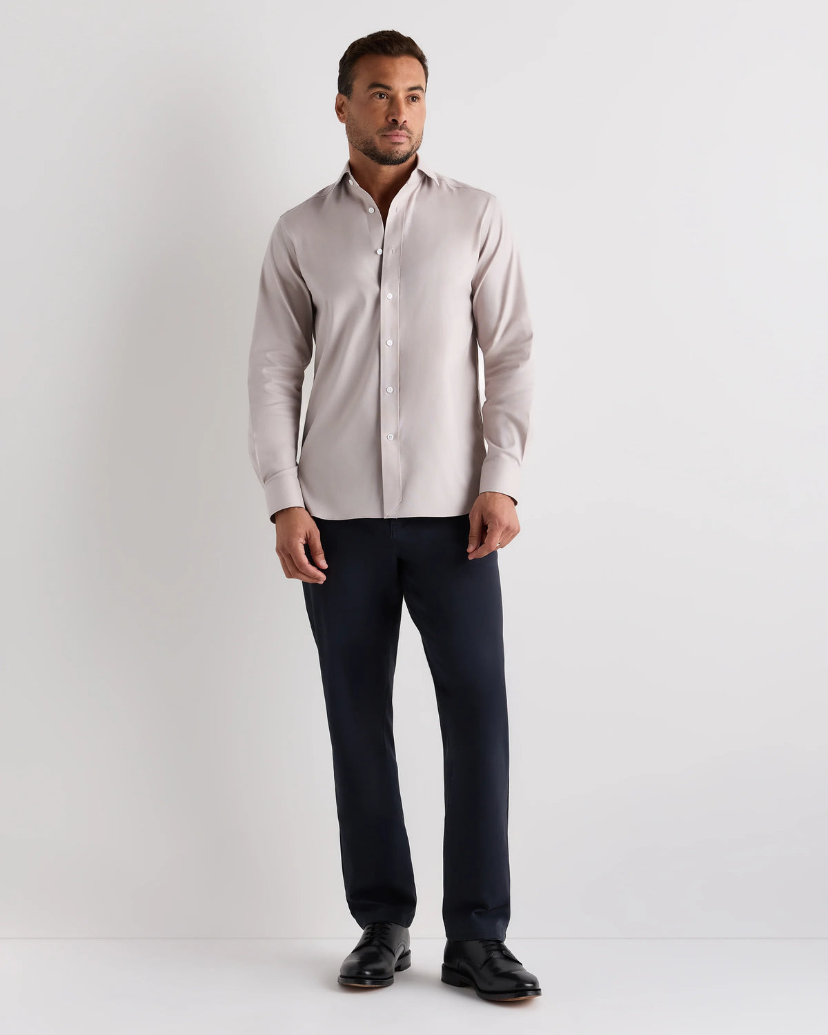 Organic Cotton Oxford Non-Iron Dress Shirt - S / Bold Black