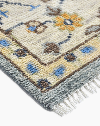 Reed Hand-Knotted Wool Rug - 5' x 8' / Light Grey