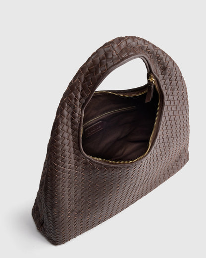 Elodie Handwoven Shoulder Bag - One Size / Black