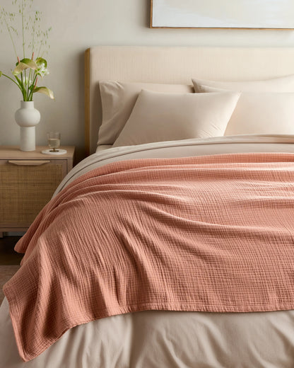 Organic Cotton Gauze Blanket - Full/Queen / Dried Sage