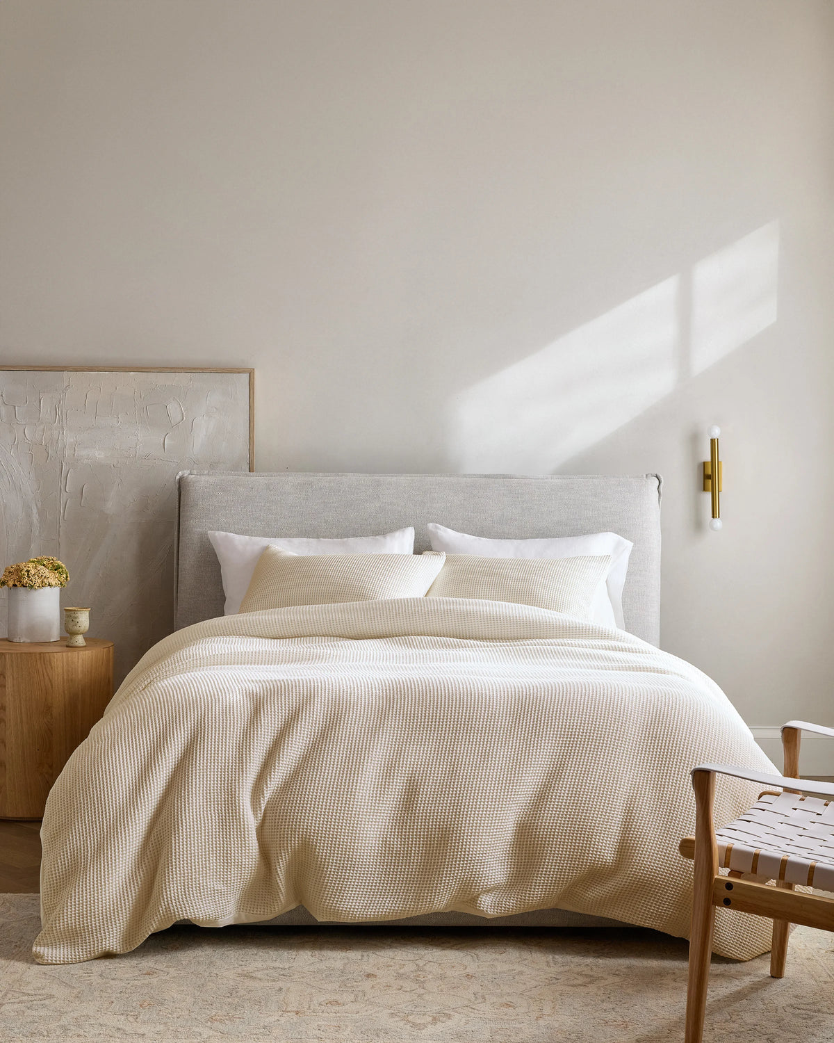 Organic Waffle Sham Set - Standard / White
