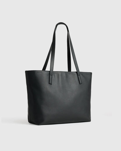 Classic Italian Leather Tote - One Size / Black