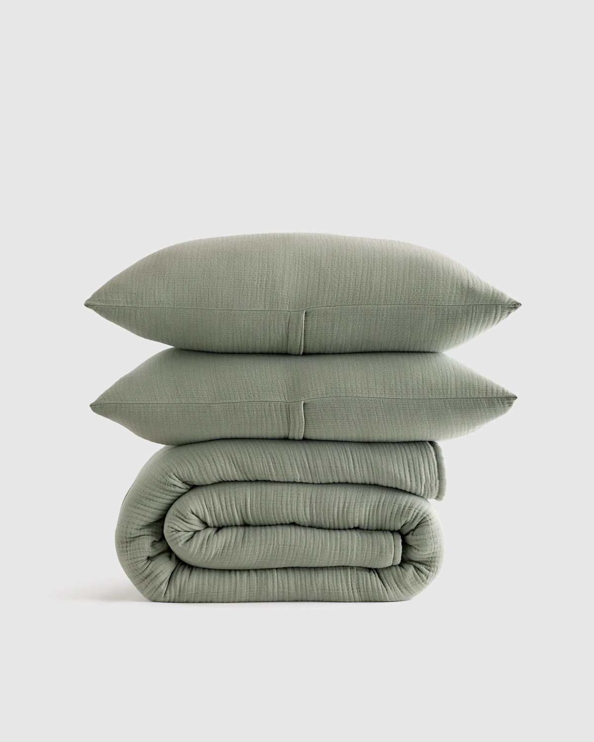Organic Cotton Gauze Dream Quilt Set - Twin / Dried Sage