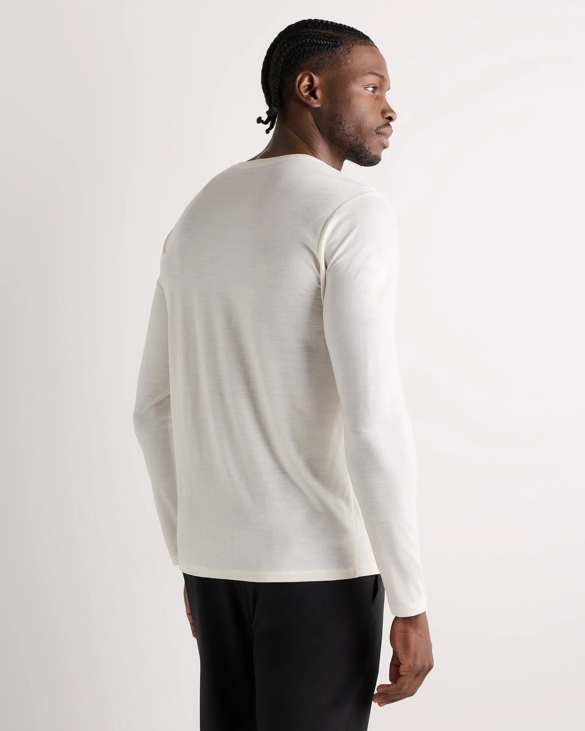 100% Merino Wool All-Season Long Sleeve Base Layer Tee - XS / Off-White