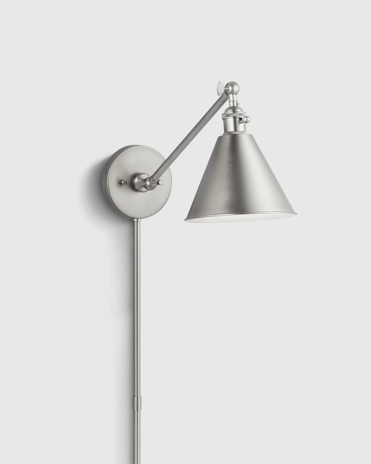 Articulating Single Arm Steel Wall Sconce - One Size / Silver