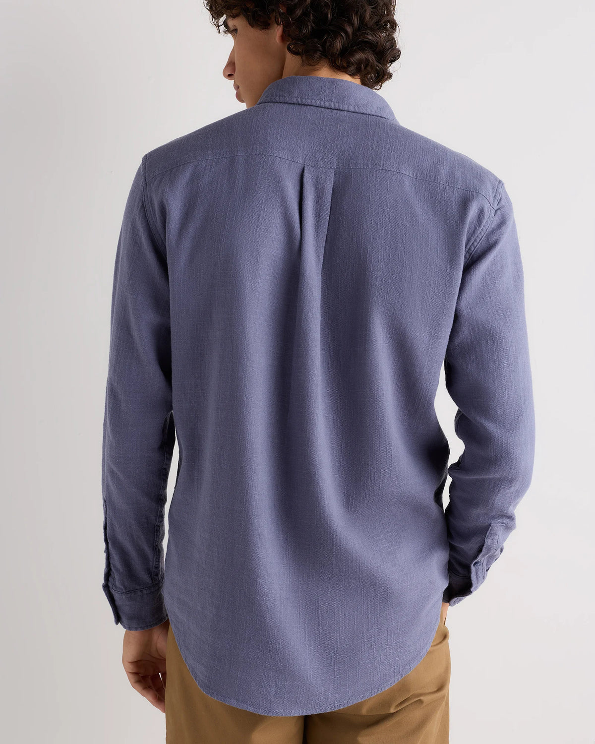 Organic Cotton Stretch Selvage Shirt - S / Mini Blue Stripe