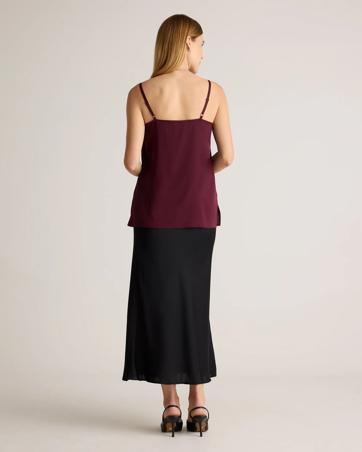 Washable Stretch Silk V-Neck Maternity Cami - XS / Moonstone Blue