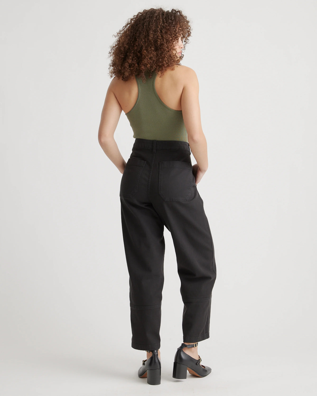 Organic Stretch Cotton Twill Barrel Pants - 0 / Olive