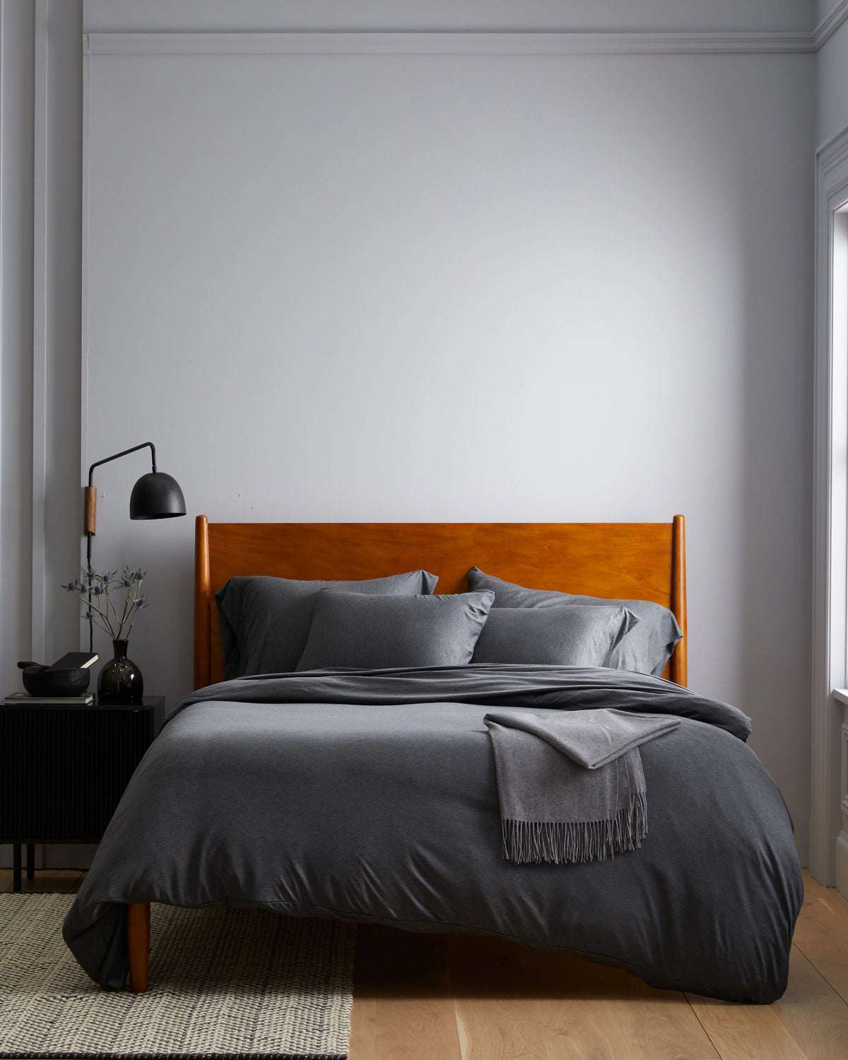 Tencel Jersey Sham Set - Standard / Heather Charcoal