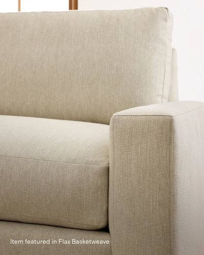 Stillman U Sectional in Performance Basketweave - One Size / Flax