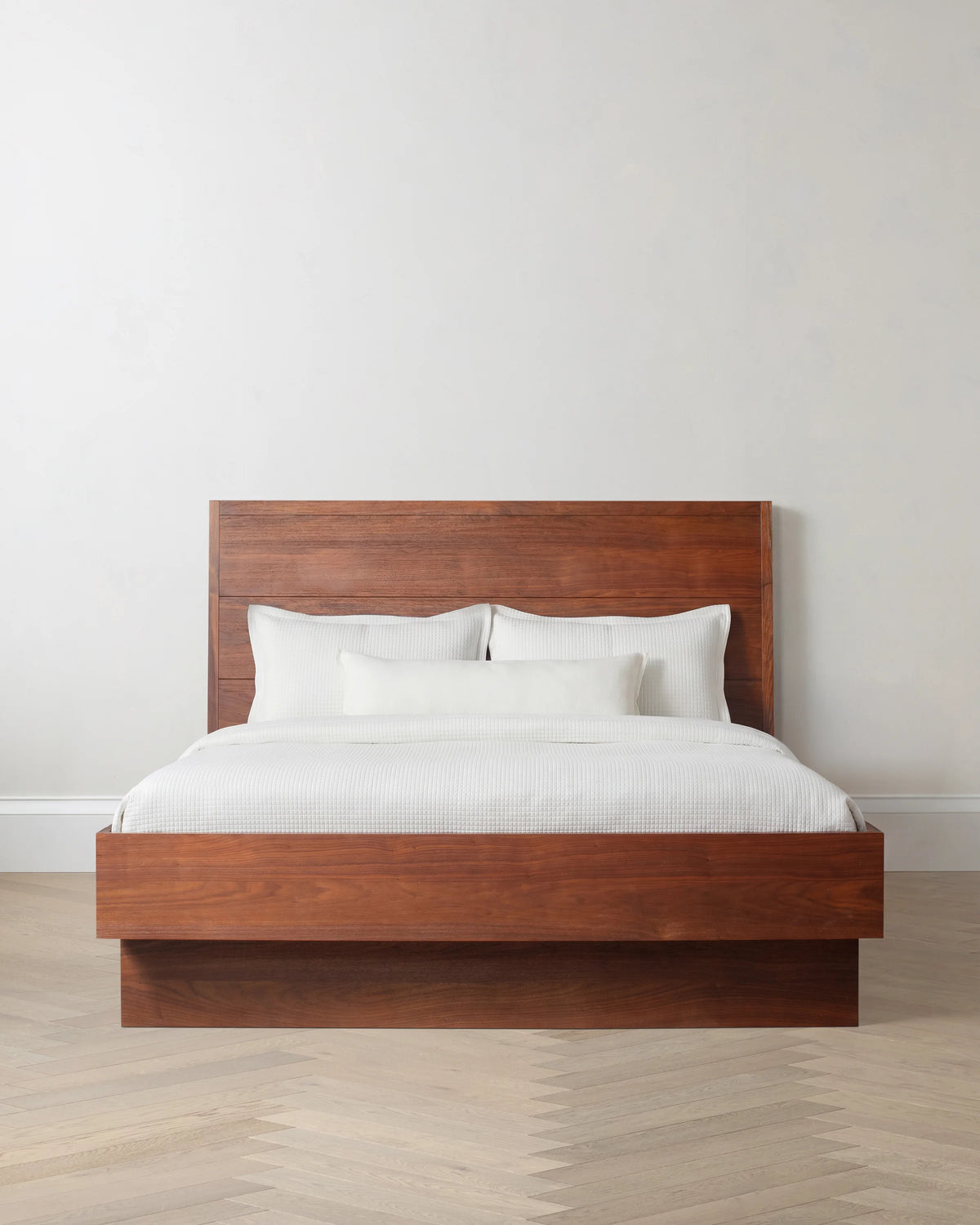 Solid Wood Platform Bed - Queen / Walnut Brown