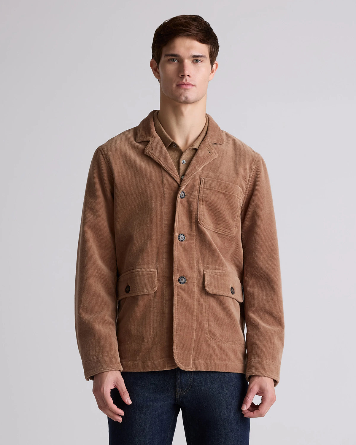 Organic Stretch Corduroy Chore Jacket - S / Seaweed