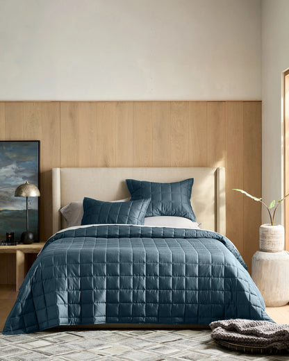 Bamboo Box Quilted Sham Set - Standard / Sage
