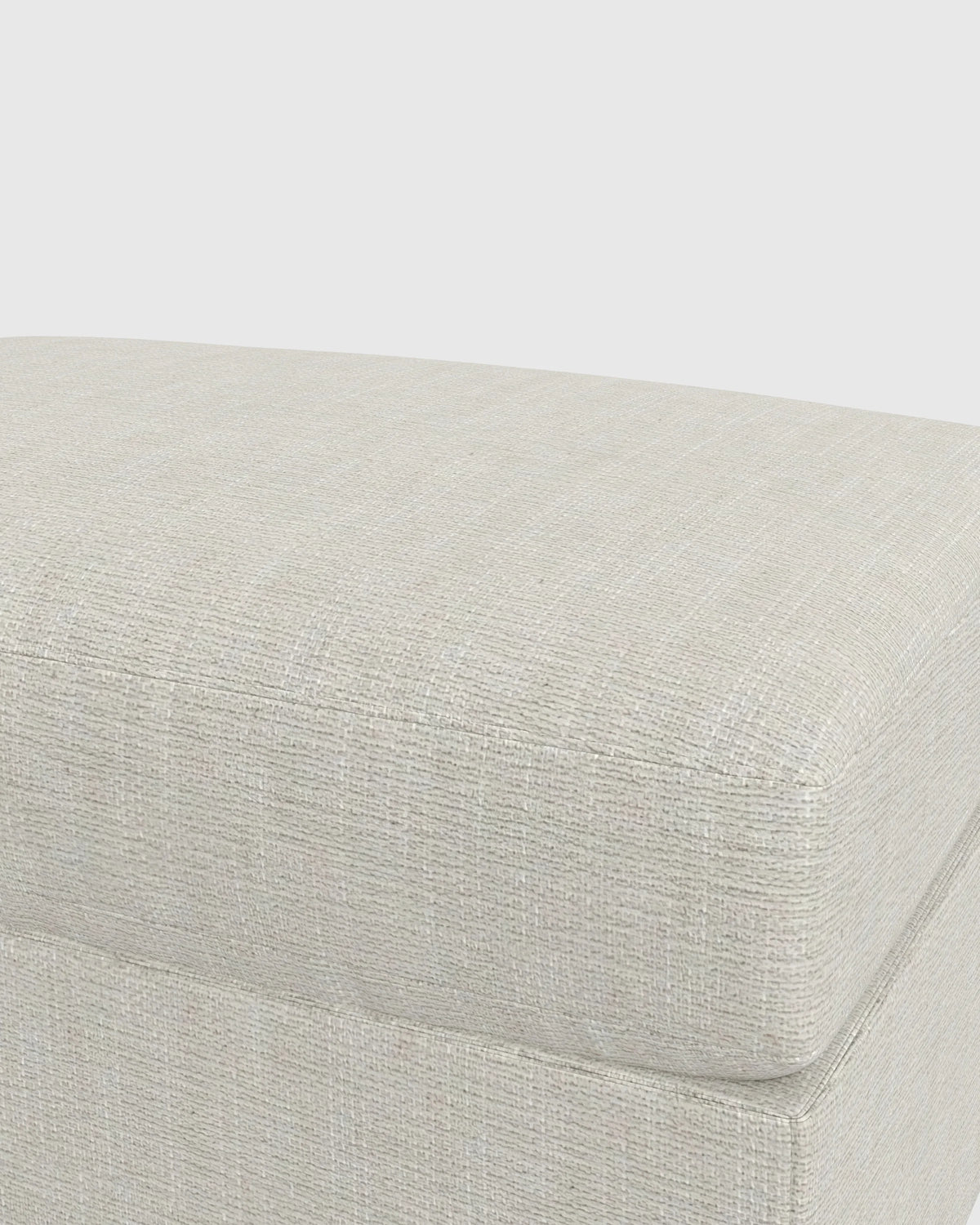 Brennan Ottoman in Performance Chenille Linen Blend - One Size / Snow