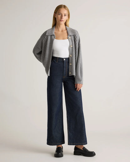Australian Merino Wool Collared Cable Cardigan - XS / Coffee Bean Brown