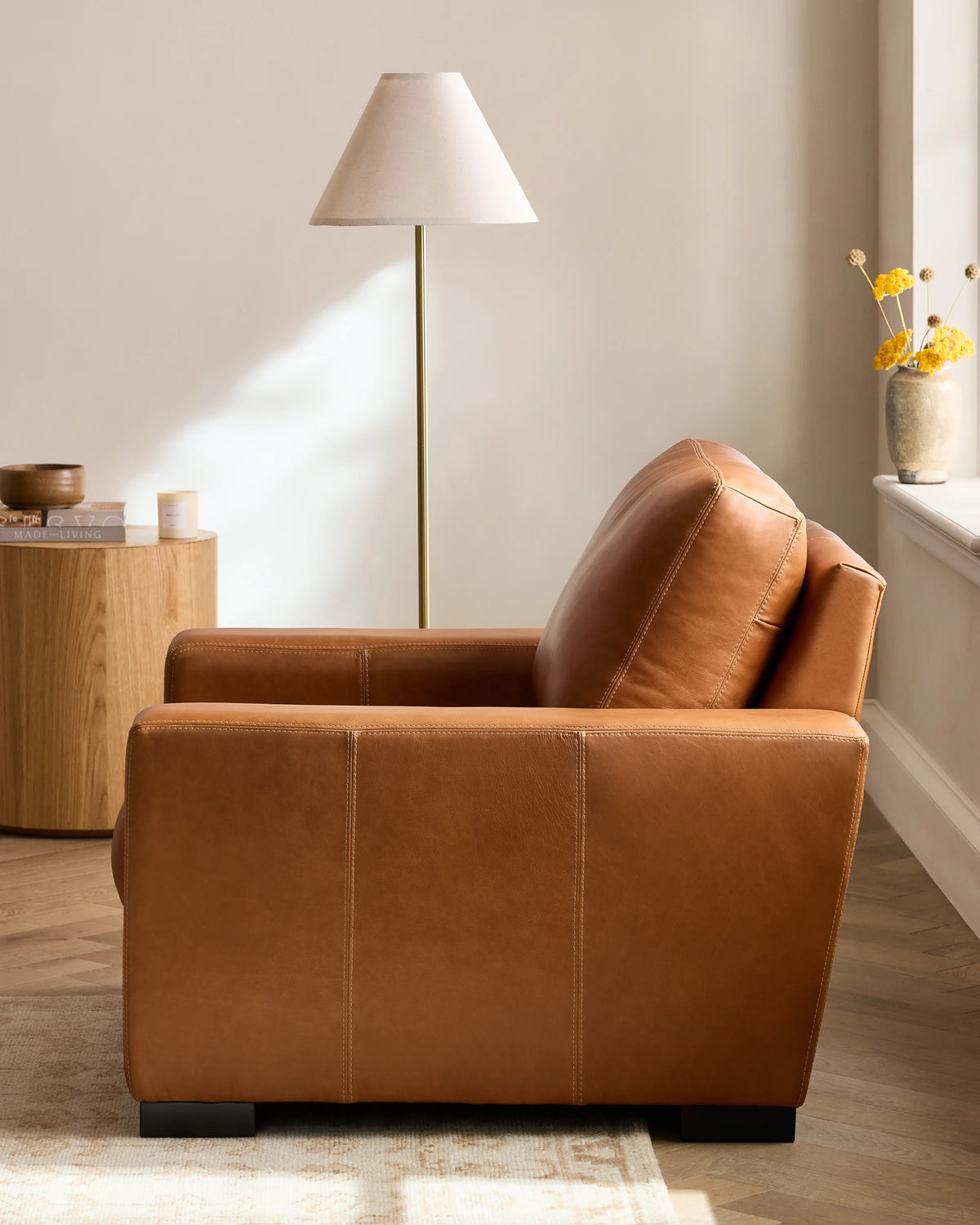 Stillman Accent Chair in Leather - One Size / Auburn