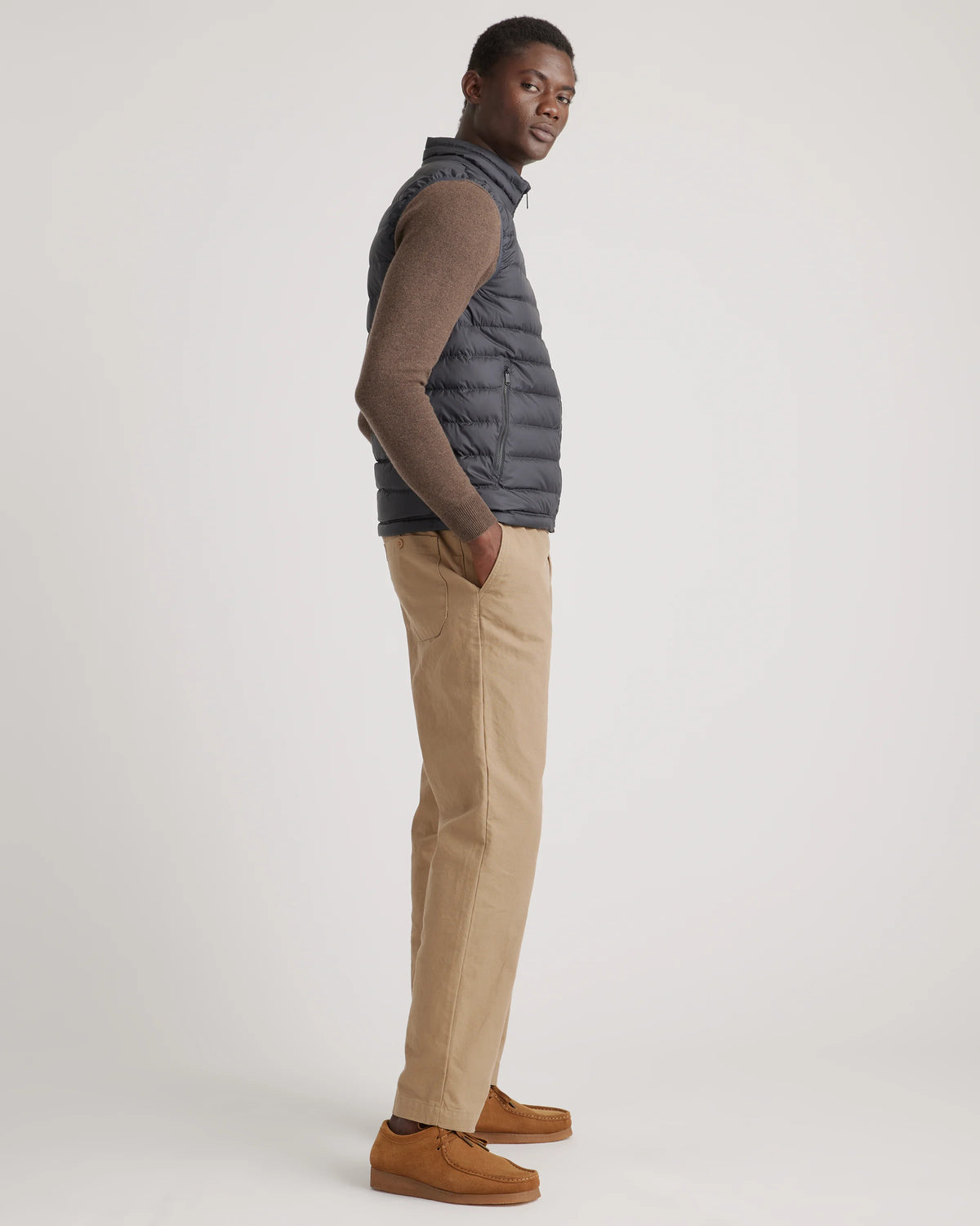 Lightweight Down Packable Puffer Vest - S / Overcast Grey