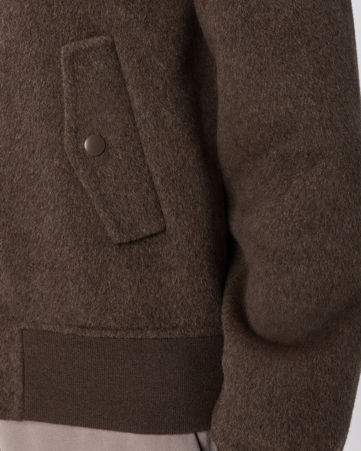 Double-Faced Merino Wool Bomber Jacket - XS / Black