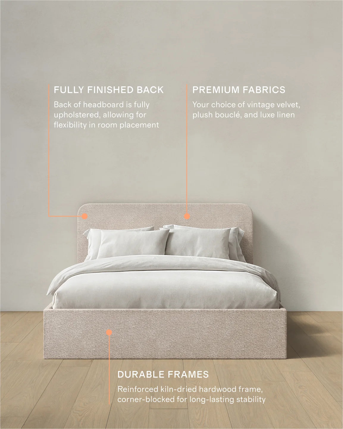 Plush Boucle Curved Bed - Full / Ivory
