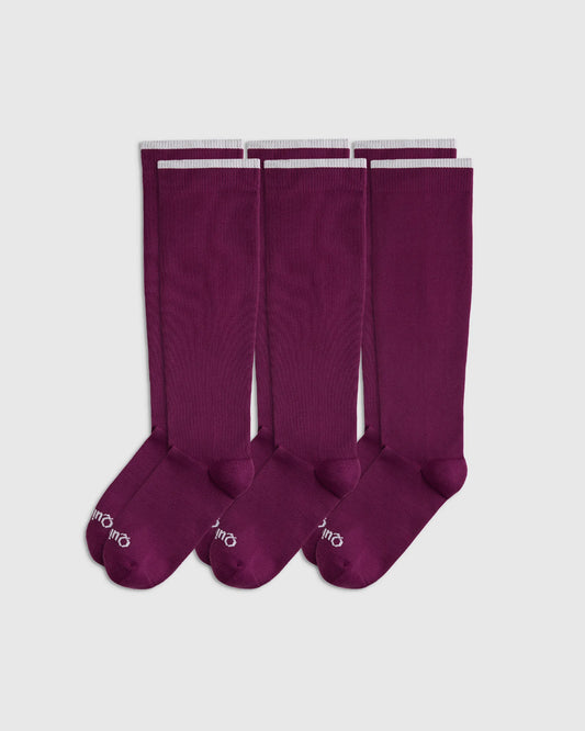 Recycled Nylon Compression Sock (3-pack) - S / Wineberry