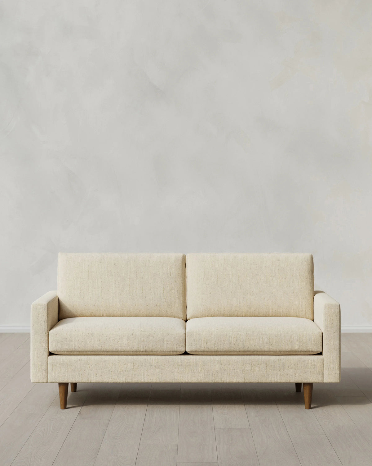 Atlas Midcentury Sofa in Performance Chenille Linen Blend - 6ft / Snow