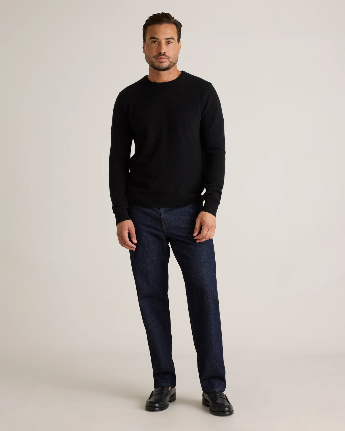 Mongolian Cashmere Crewneck Sweater - XS / Black