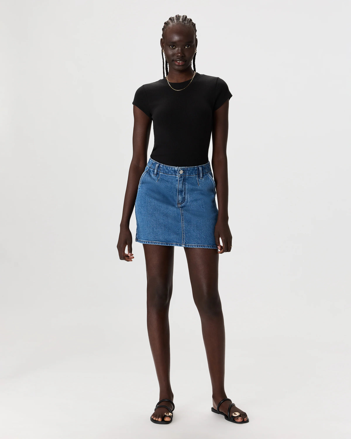 Stretch Denim Mini Skirt - 24 / Obsidian Blue