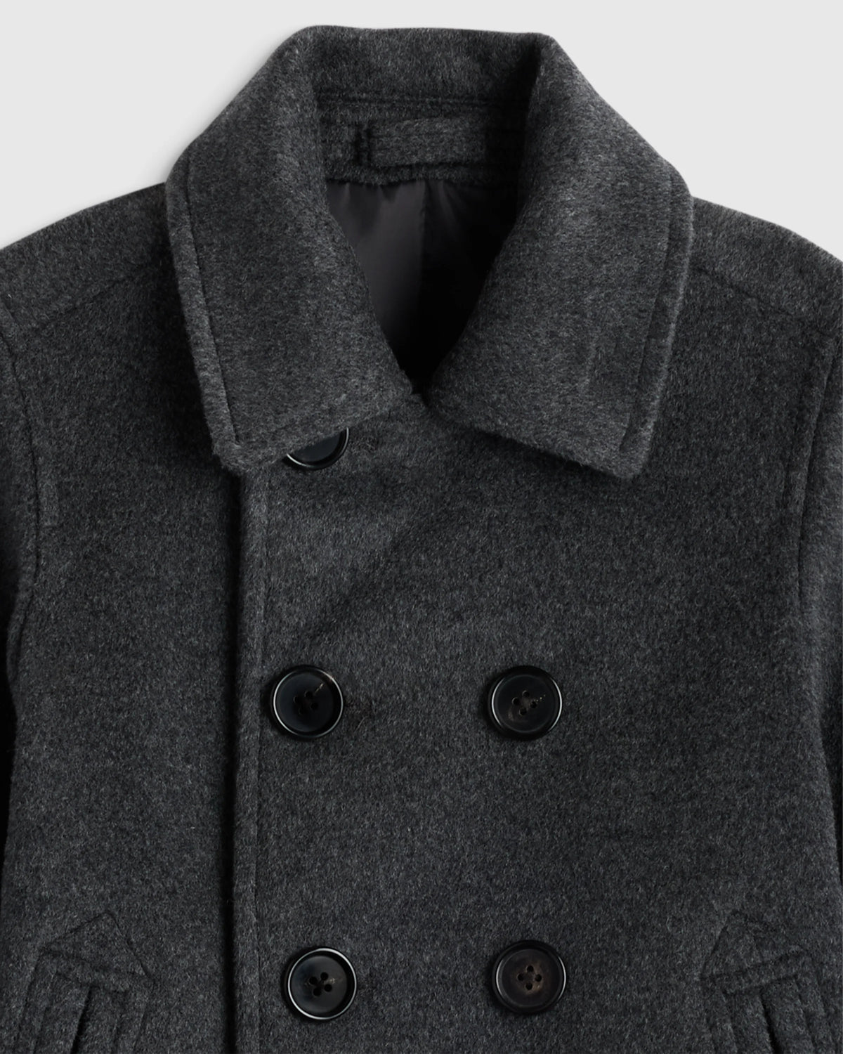 Boys Wool Cashmere Peacoat - 2T / Heather Charcoal