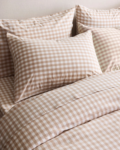 Organic Crisp Percale Duvet Cover Set - Twin / Espresso