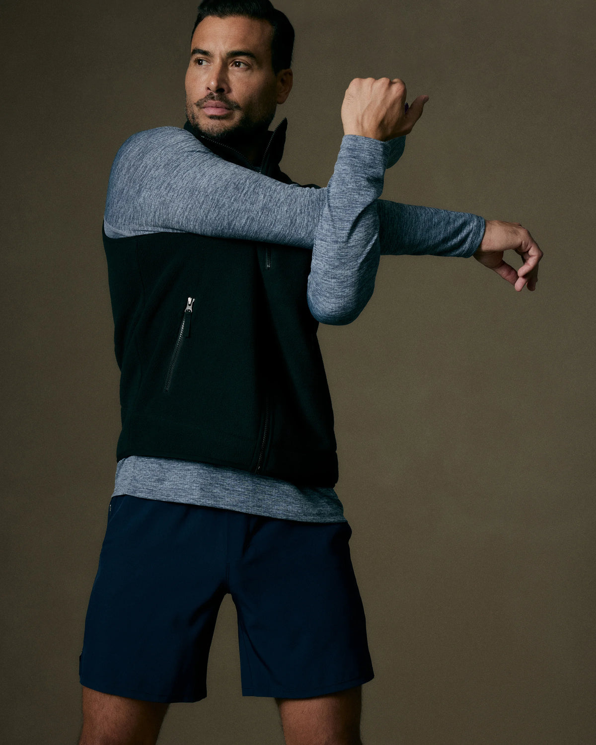 Polar Fleece Full-Zip Vest - S / Gravel