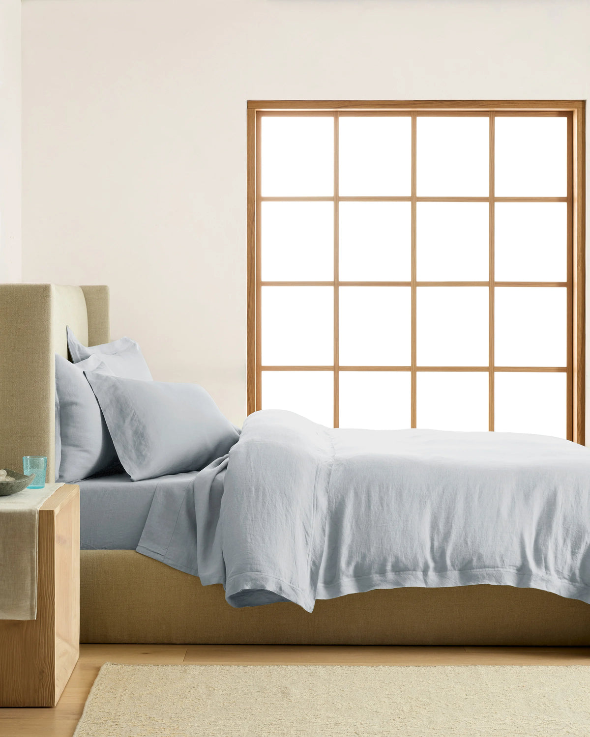 European Linen Double Flange Duvet Cover - Twin / Pine