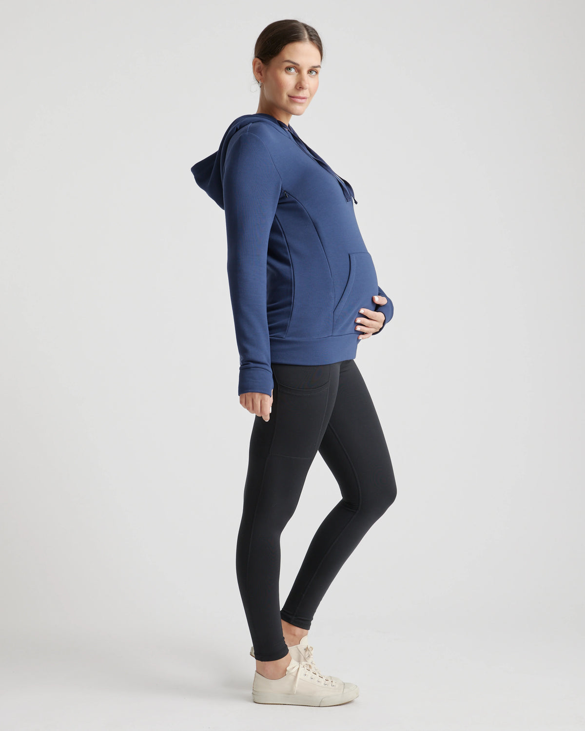 SuperSoft Fleece Maternity & Nursing Hoodie - XS / Off-White