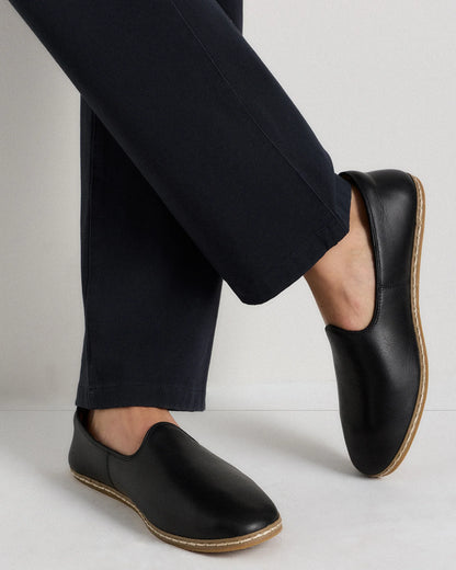Crafted Leather Slip-On - 7 / Black
