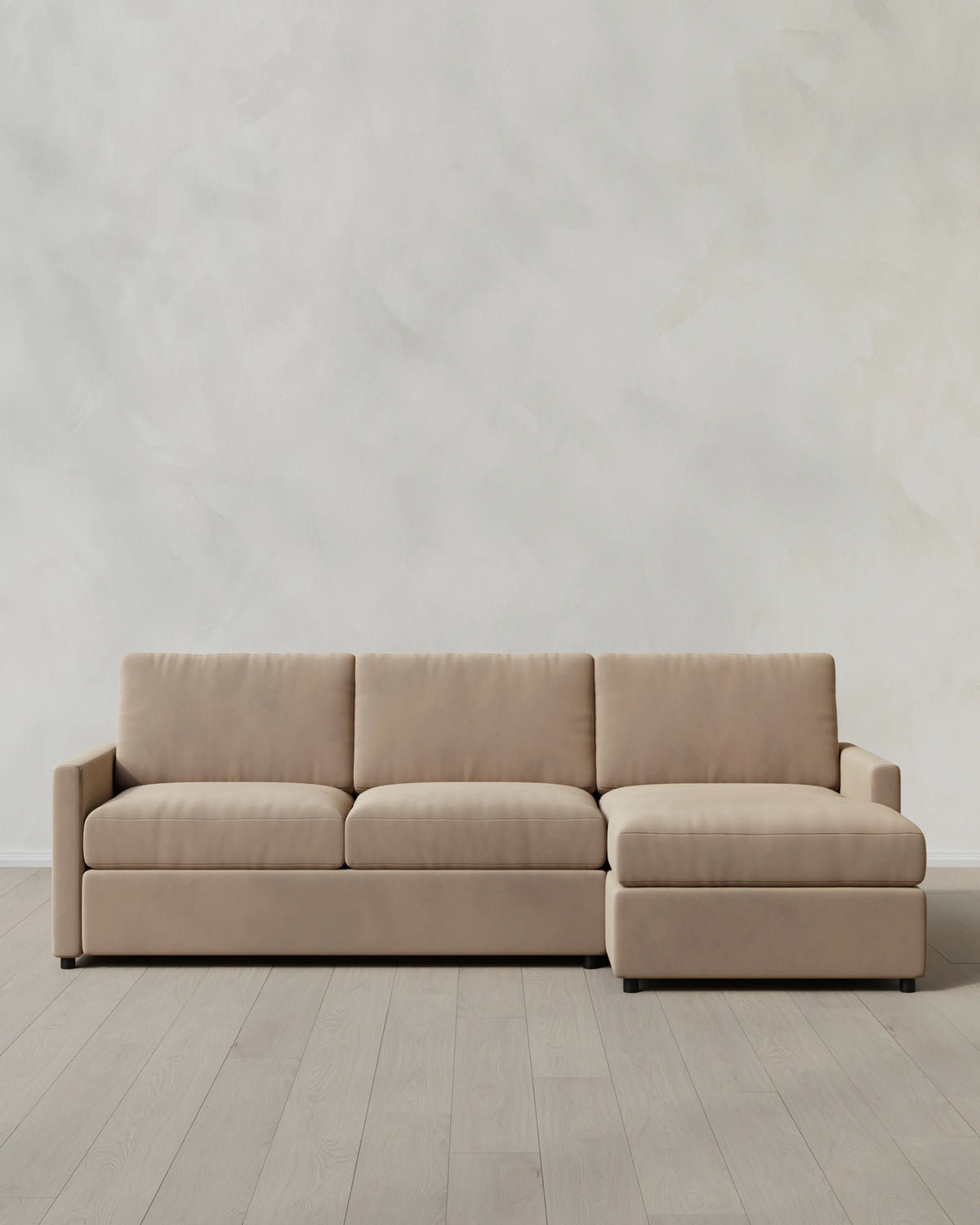 Brennan Chaise Sectional in Performance Velvet - Right Arm / Pine